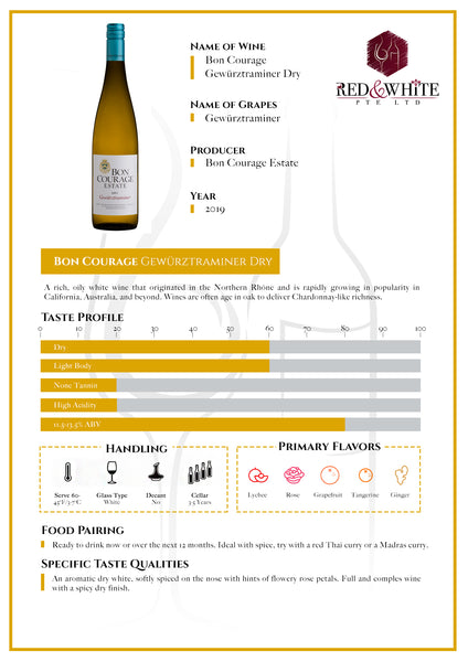 Bon Courage Dry Gewurztraminer 2019
