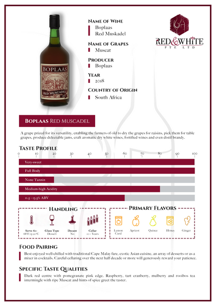 Boplaas Red Muscadel 2018