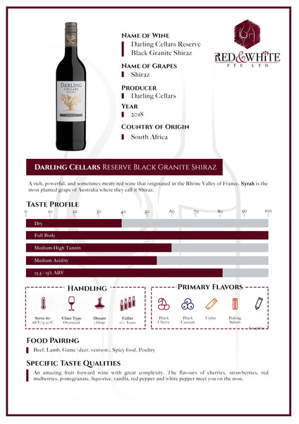 Darling Cellars Reserve Black Granite Shiraz 2018