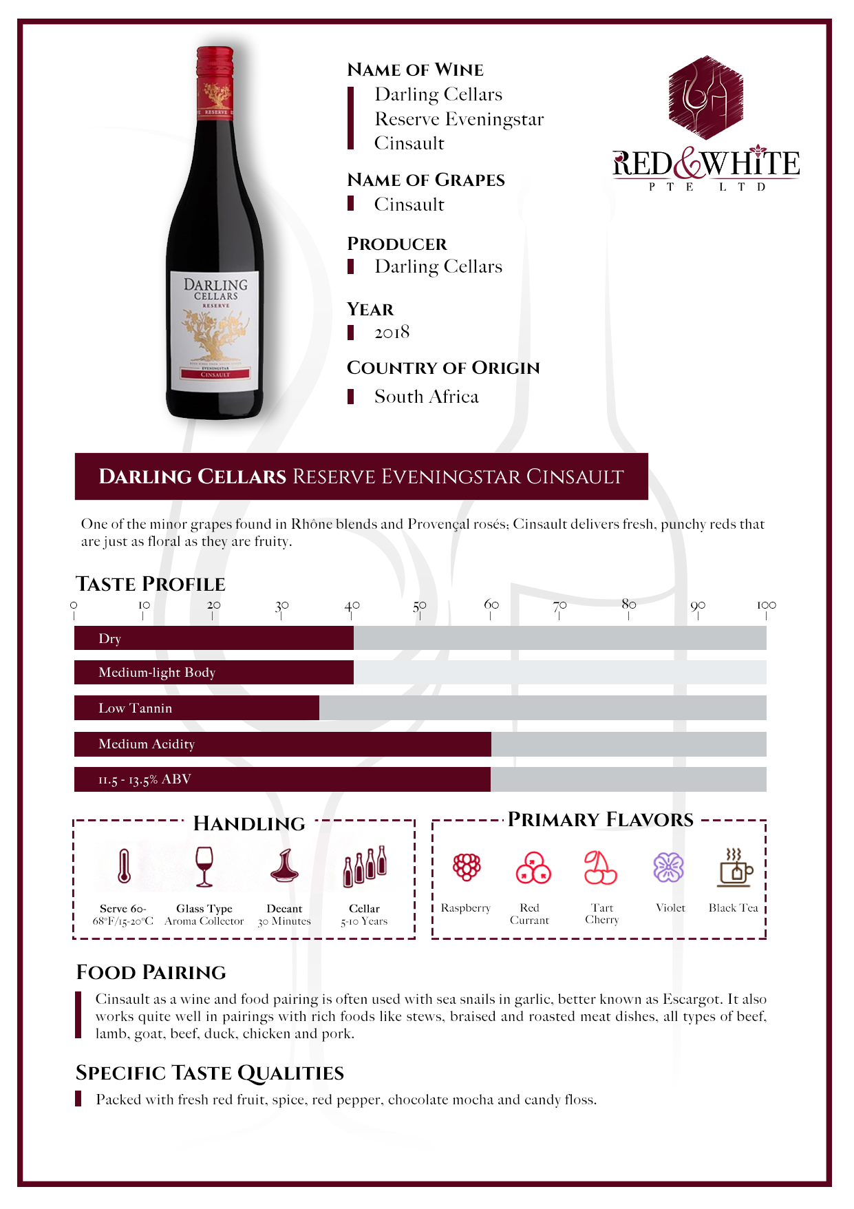 Darling Cellars Reserve Evening Star 2018