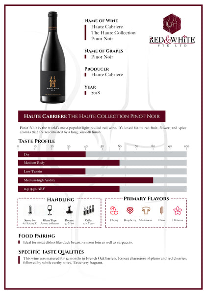 Haute Cabriere The Haute Collection Pinot Noir 2018