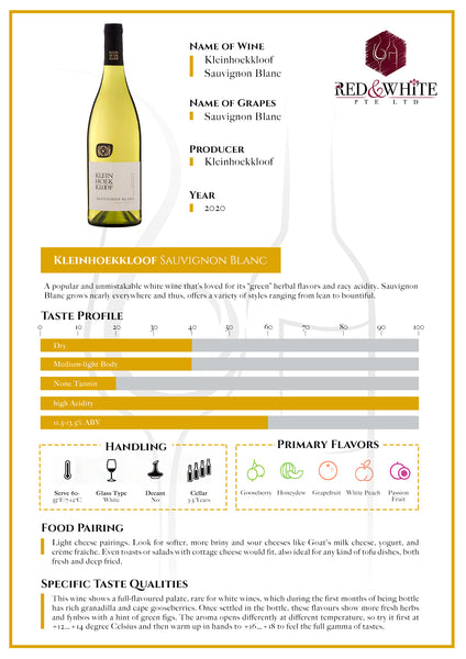 Kleinhoekkloof Sauvignon Blanc 2020