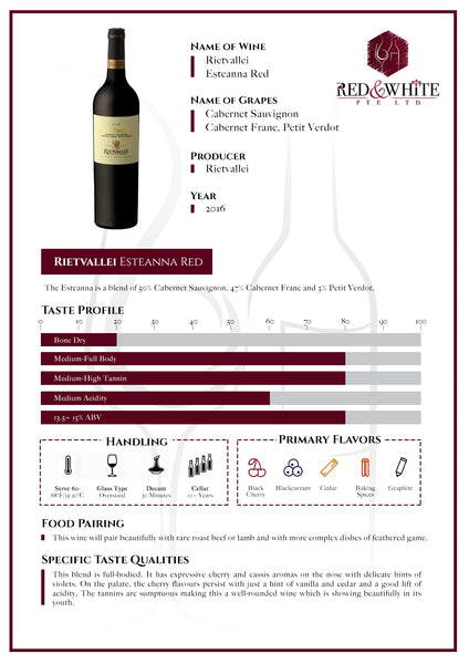 Rietvallei Esteanna Red 2016