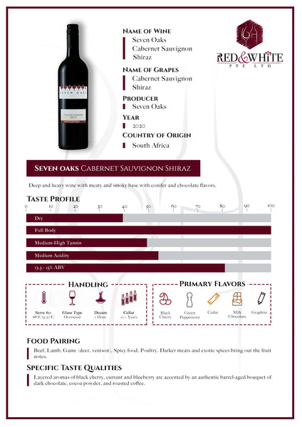 Seven Oaks Cabernet Sauvignon/Shiraz 2020