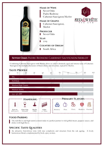 Seven Oaks Padre Rednose Merlot/Cabernet Sauvignon 2019