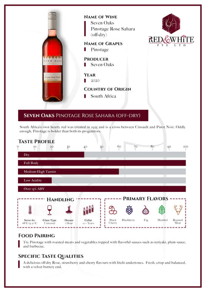 Seven Oaks Pinotage Rose Sahara 2020