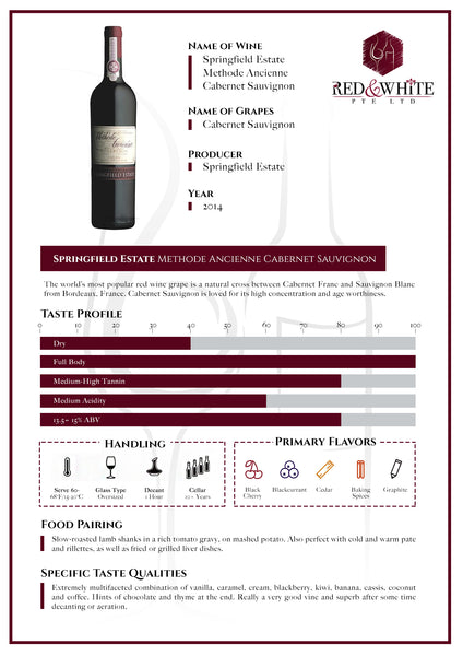Springfield Methode Ancienne Cabernet Sauvignon 2014