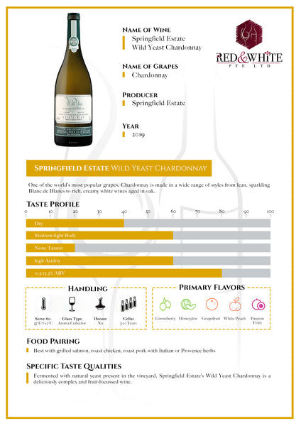 Springfield Wild Yeast Chardonnay 2019