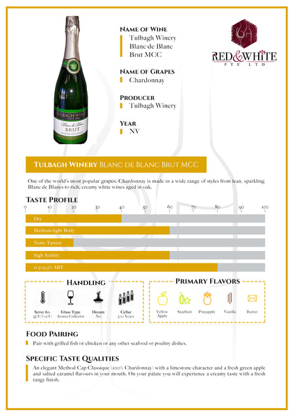 Tulbagh Winery Blanc de Blanc Brut MCC NV