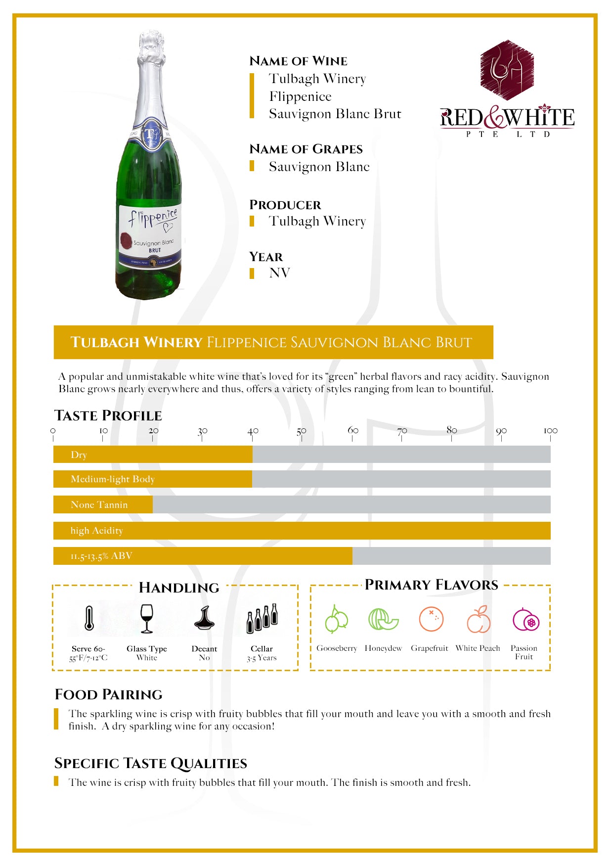 Tulbagh Winery Flippenice Sauvignon Blanc Brut NV