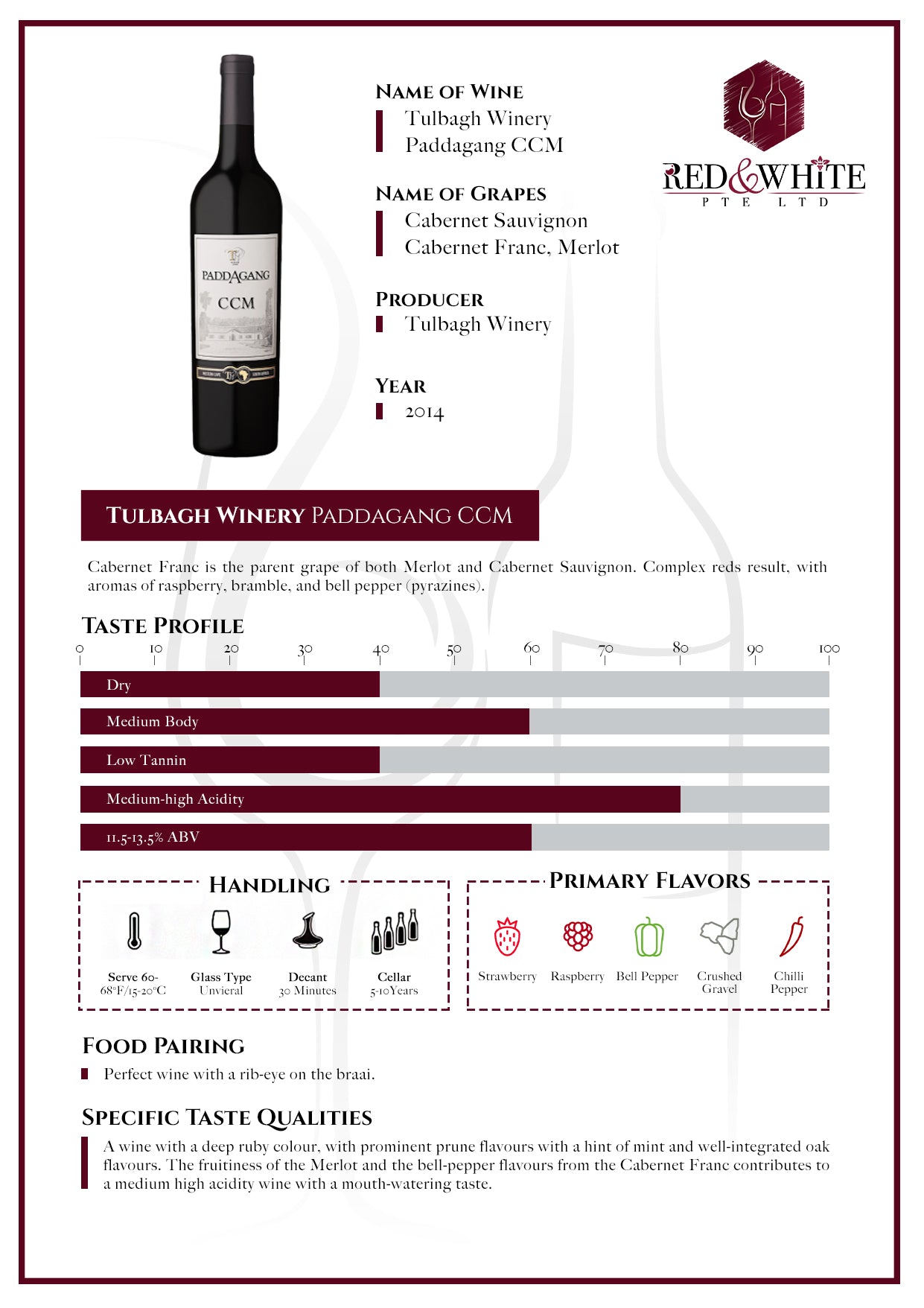 Tulbagh Winery Paddagang CCM 2014