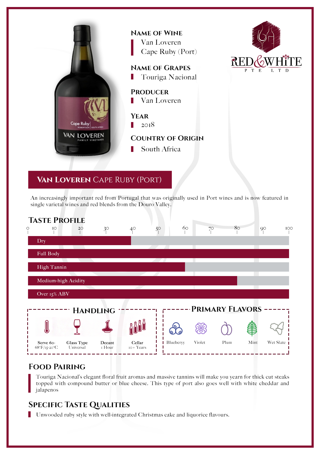 Van Loveren Cape Ruby (Port) 2018