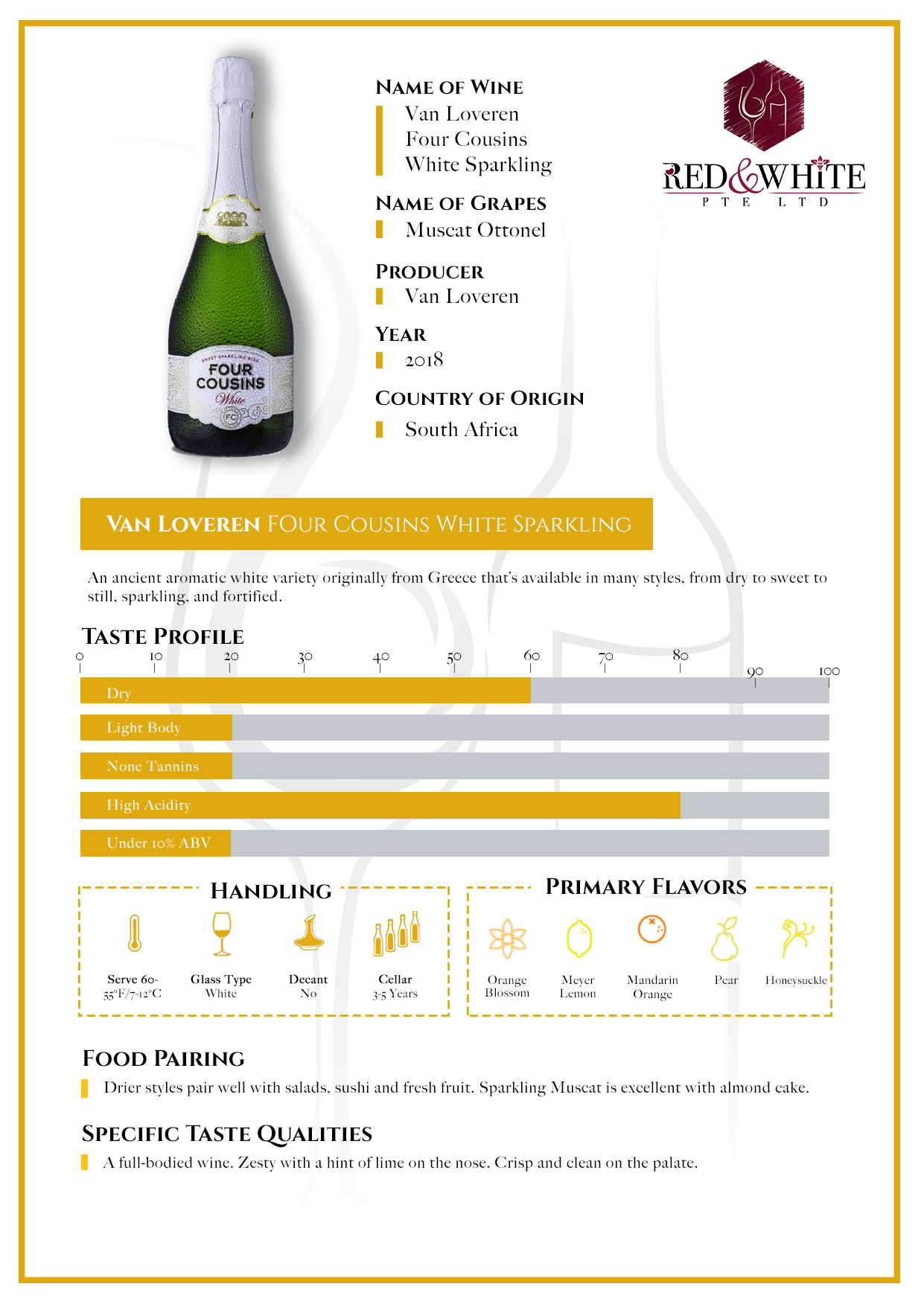 Van Loveren Four Cousins White Sparkling 2018