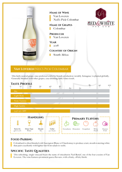 Van Loveren Neil's Pick Colombard 2019