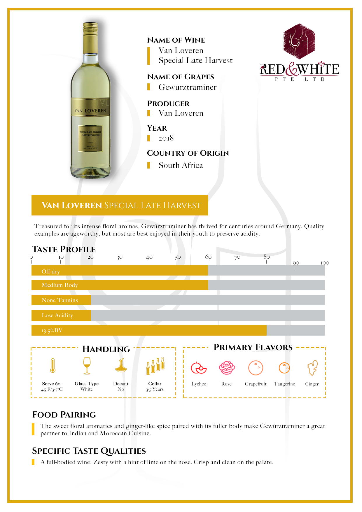 Van Loveren Special Late Harvest 2019