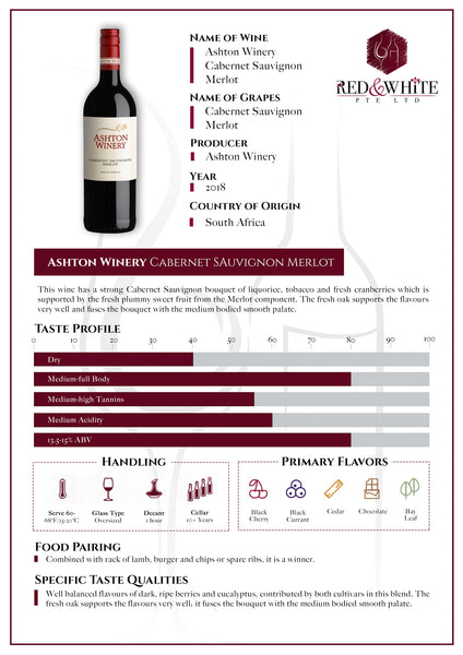 Ashton Winery Cabernet Sauvignon/Merlot 2018