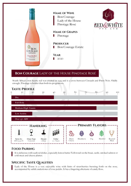 Bon Courage Lady of the House Pinotage Rose 2020