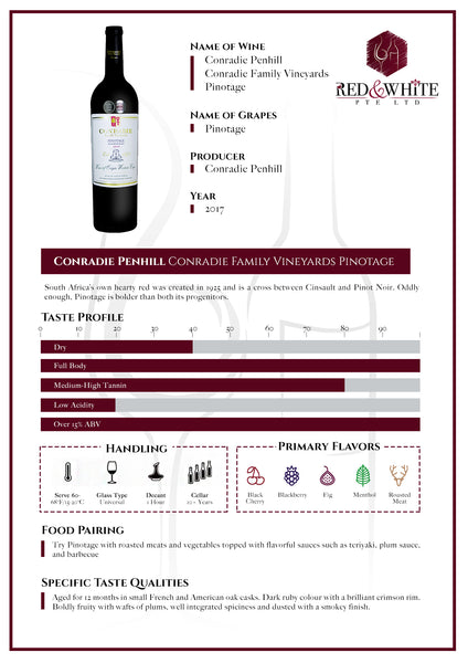 Conradie Penhill Conradie Family Vineyards Pinotage 2017